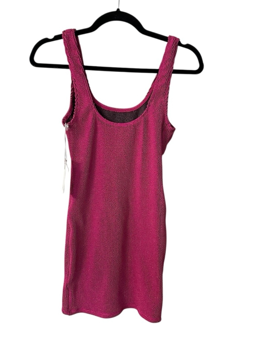 Good American Women's Always Fits Sculpt Tank Dress in Fuchsia Pink Sz 1/2 NWT